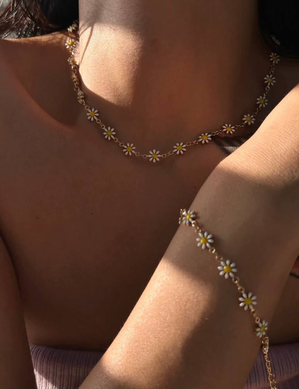 Set Necklace,Bracelet & Anklet Sunflower