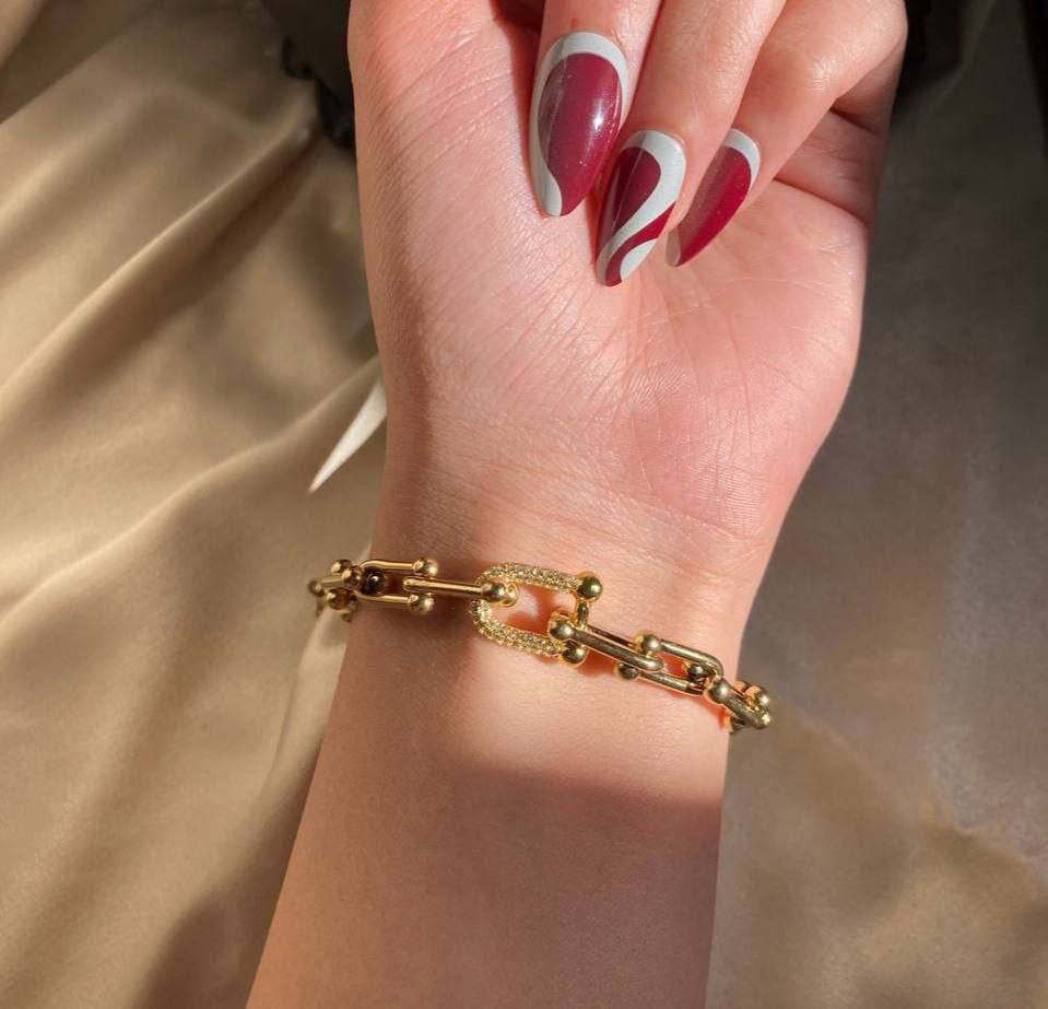 Set Necklace & Bracelet Tiffany with Gold Cloves