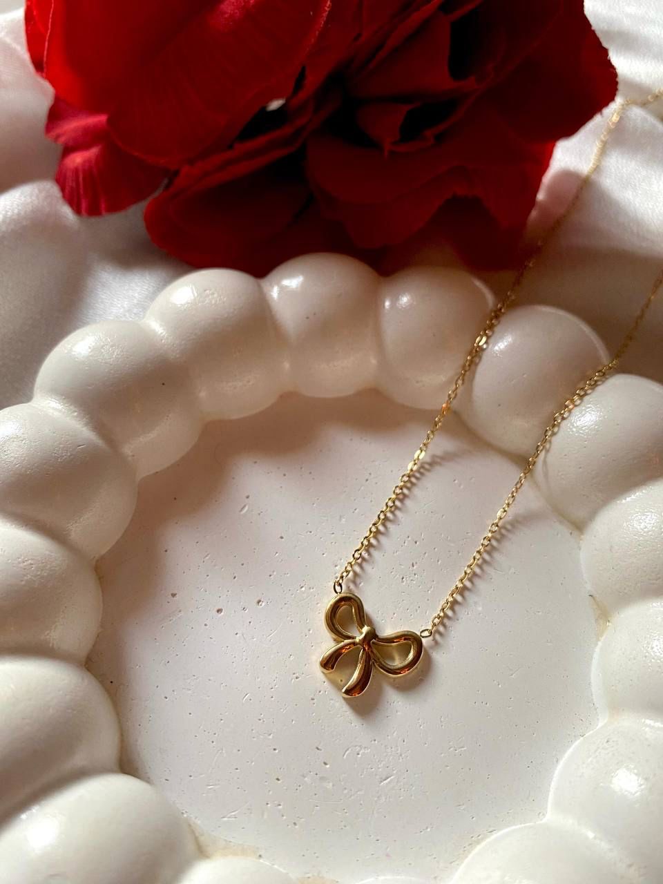 Set Bow Necklace ,Bracelet & Ring