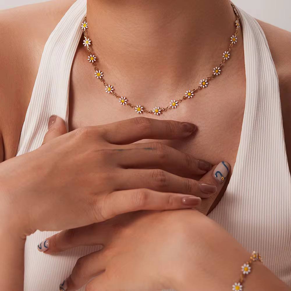 Set Necklace,Bracelet & Anklet Sunflower