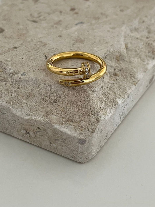 Nail gold with silver Cloves Ring