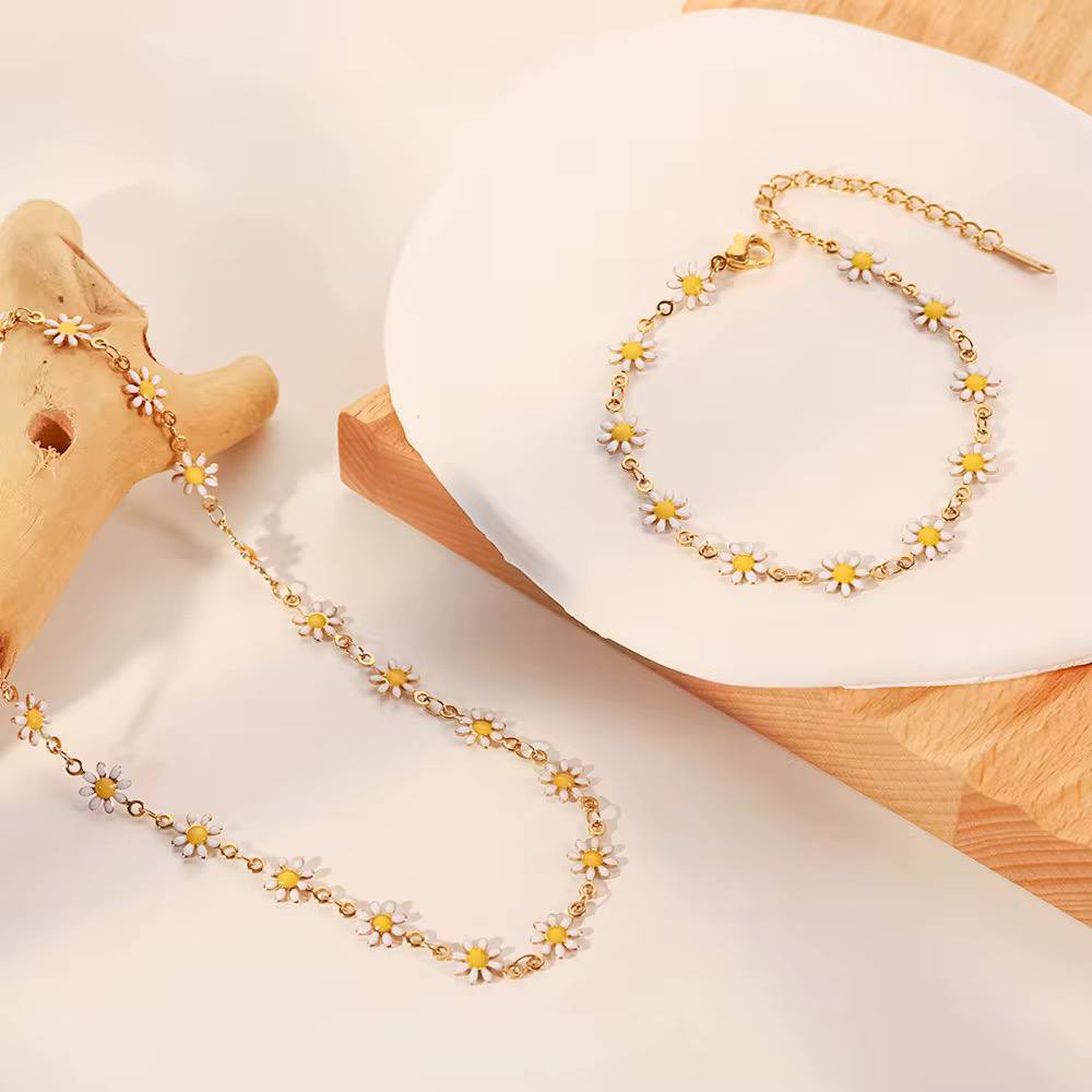Set Necklace,Bracelet & Anklet Sunflower