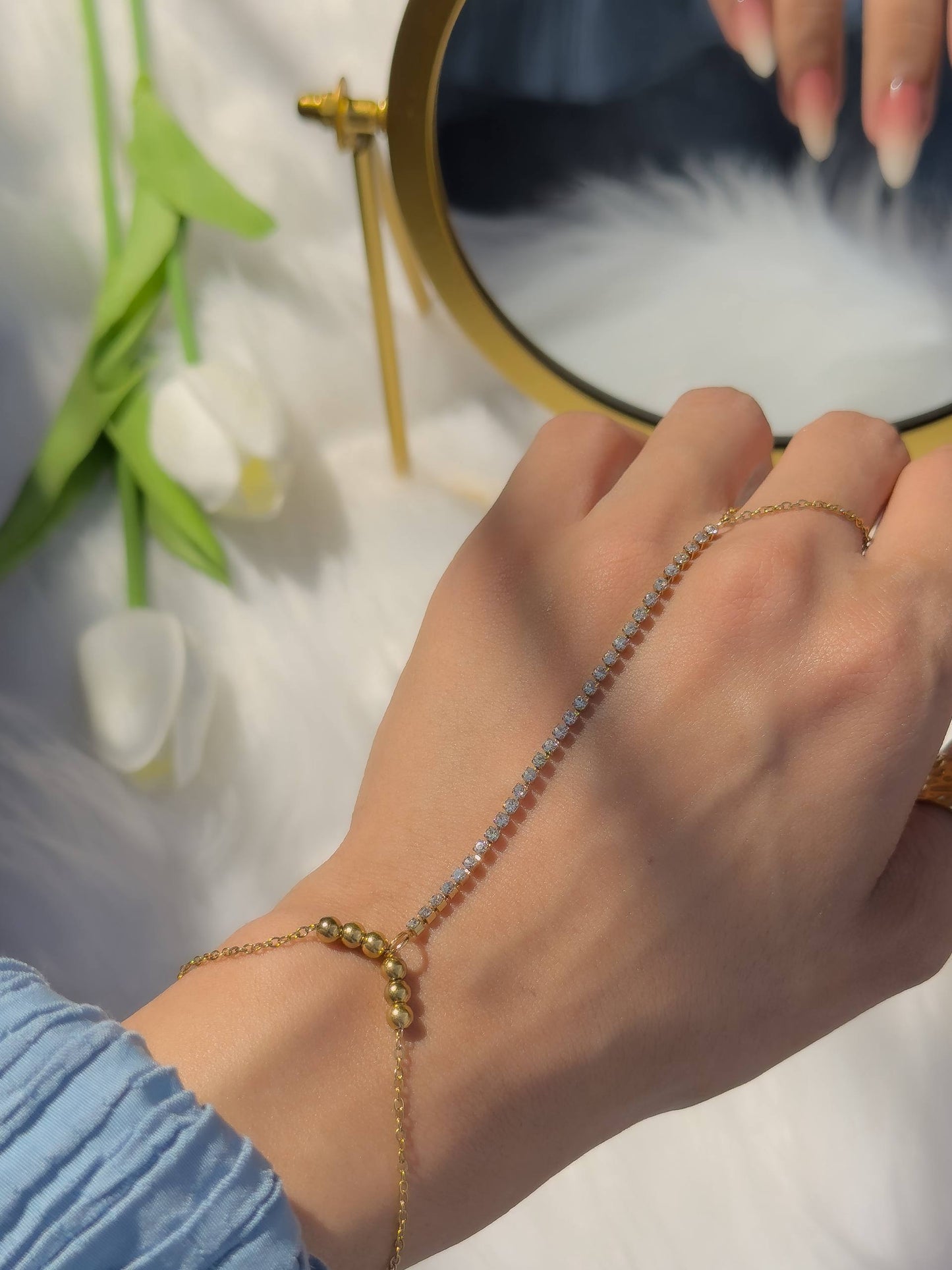 Tennis Hand Chain Bracelet