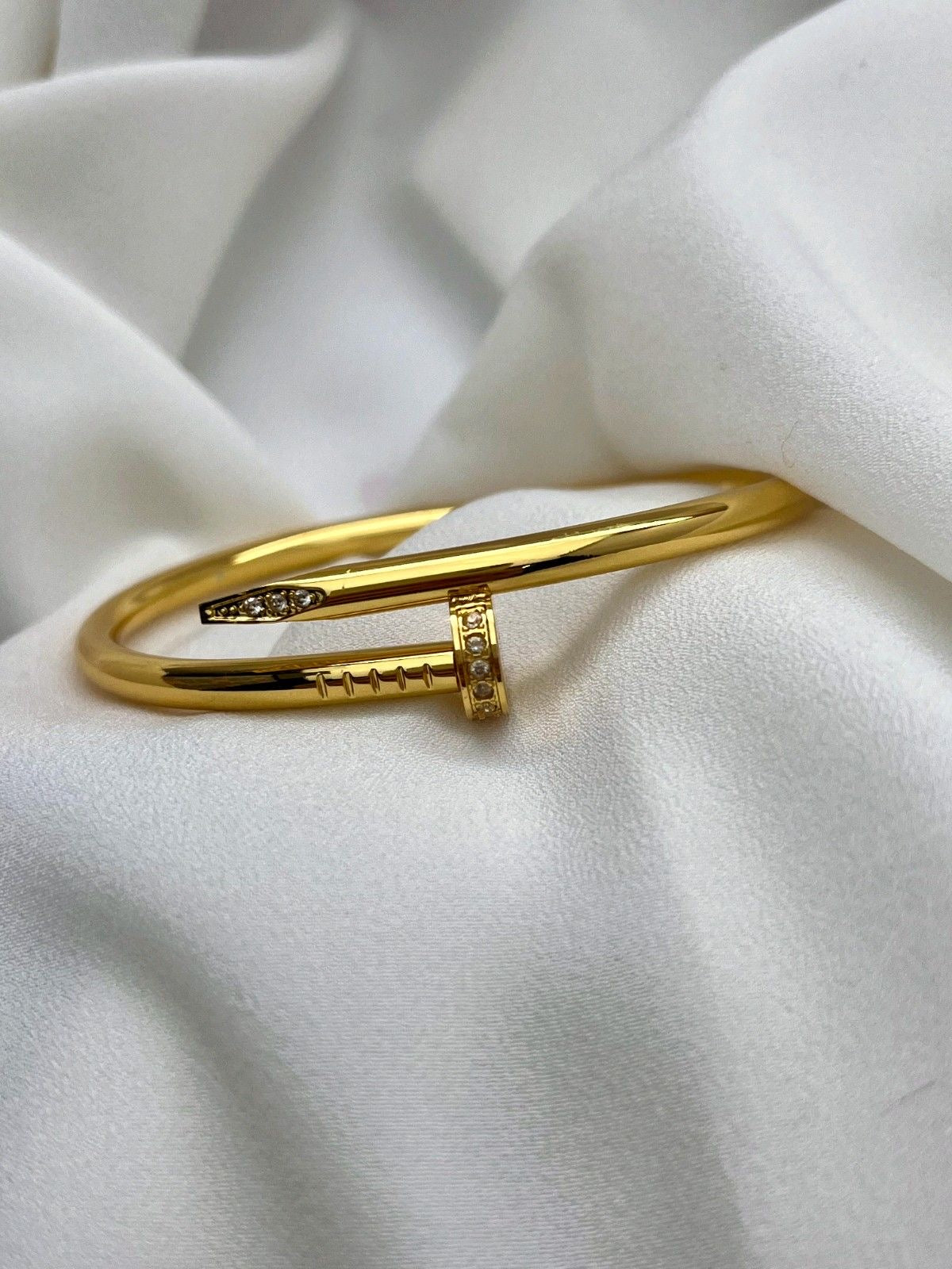 Nail gold with silver Cloves Bangle