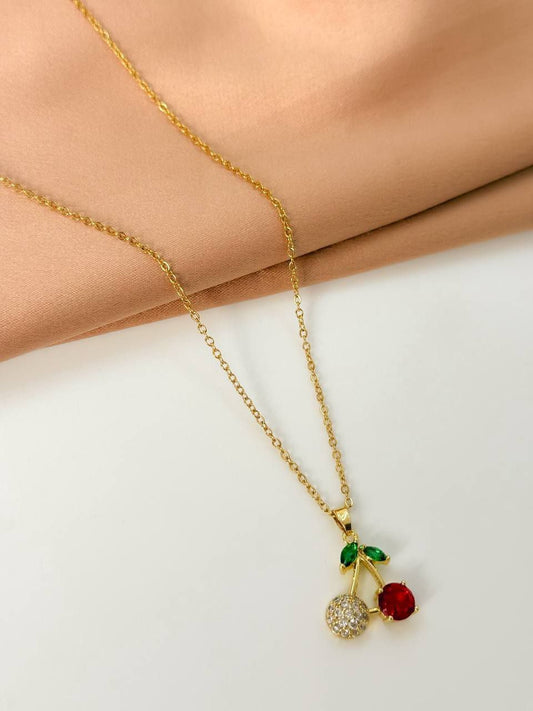 Gold Cherry Necklace