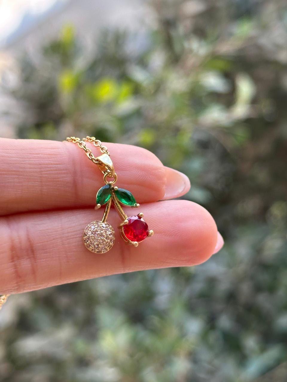 Gold Cherry Necklace